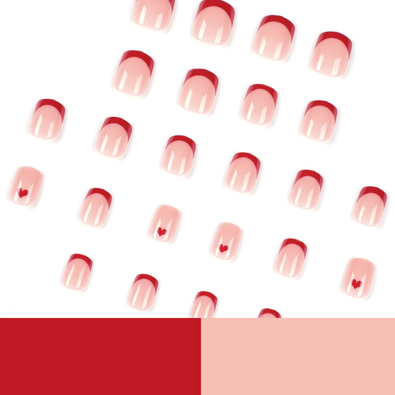 Wholesale Red Edge French Love Nail Stickers